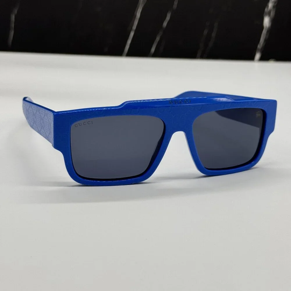 NEW GUCCI GG1460S 008 BLUE SQUARE MEN SUNGLASSES